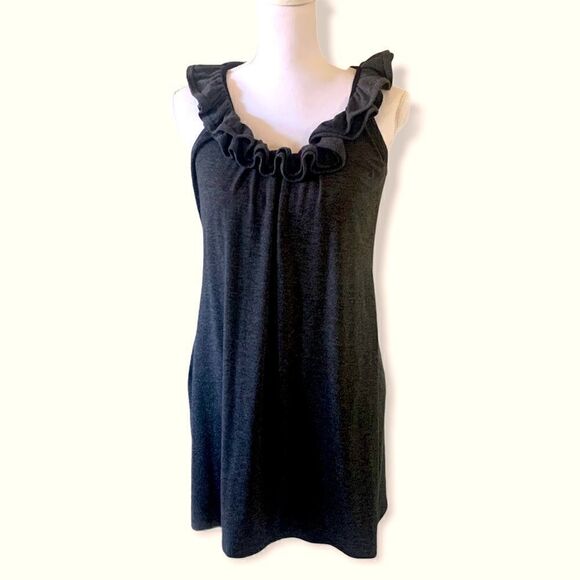 🎄Bordeaux Ruffle Neck Dress - Picture 1 of 5